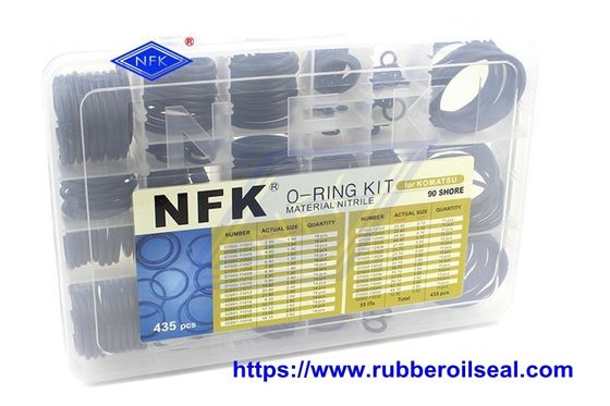 435PCS NBR90 O-Ring Kit 30 Sizes Rubber Seal Box Repair Set For Komatsu Excavator Hydraulic System